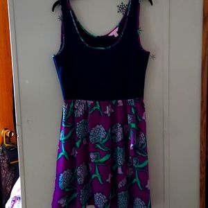 Lilly Pulitzer Navy and Purple Floral Dress